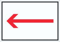 Richtungspfeil links Aufkleber waagerecht rot weiss schwarz Pfeil Richtungspfeil links Aufkleber waagerecht rot weiss schwarz Pfeil