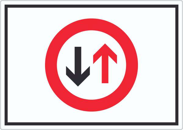 Aufkleber Verkehrszeichen 208 Gegenverkehr Symbol