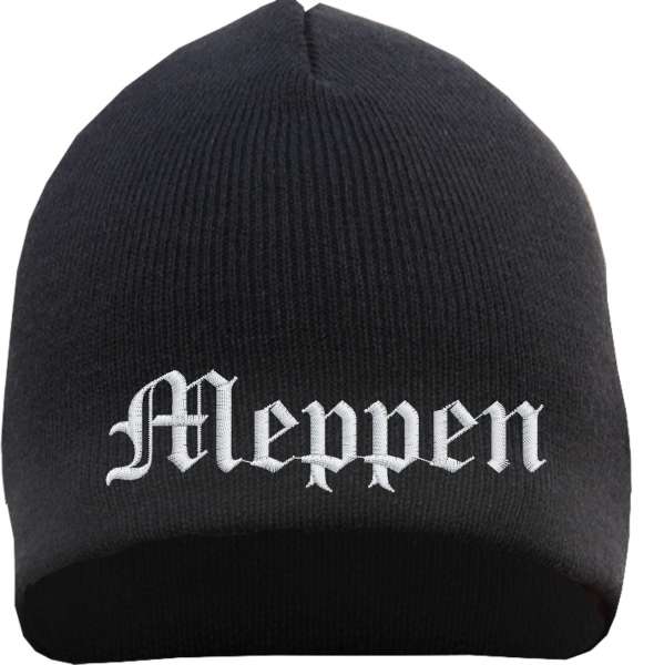 Meppen Beanie Mütze - Altdeutsch - Bestickt - Strickmütze Wintermütze