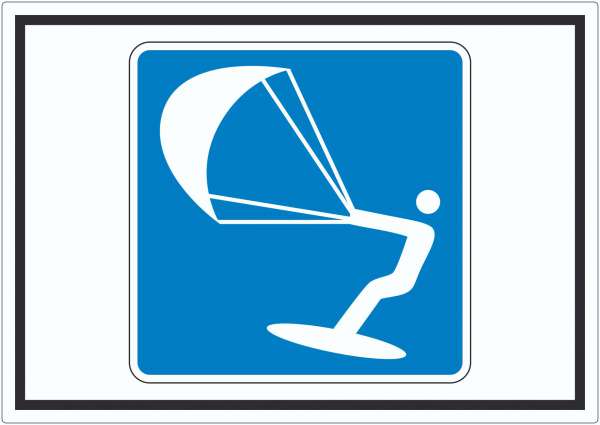 Kitesurfen erlaubt Symbol Aufkleber