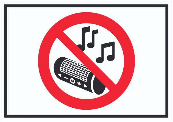 Schild Musik verboten Symbol