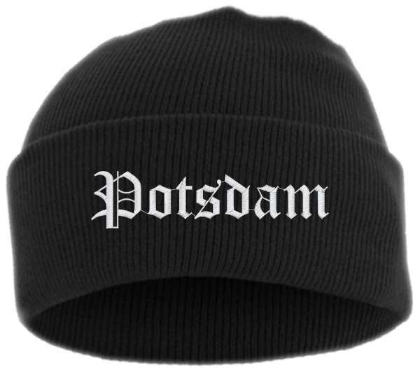 Potsdam Umschlagmütze - Altdeutsch - Bestickt - Mütze mit breitem Umschlag