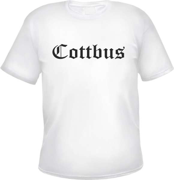 Cottbus Herren T-Shirt - Altdeutsch - Weißes Tee Shirt