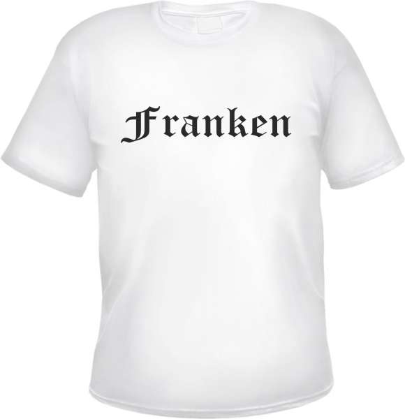 Franken Herren T-Shirt - Altdeutsch - Weißes Tee Shirt
