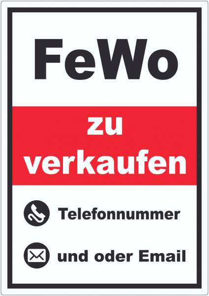 FeWo zu verkaufen Aufkleber hochkant