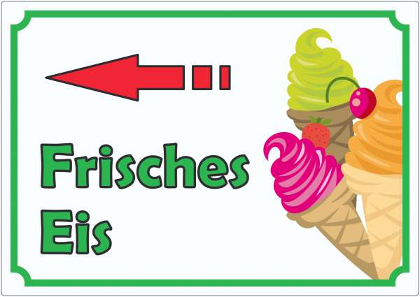 Frisches Eis Aufkleber mit Pfeil links