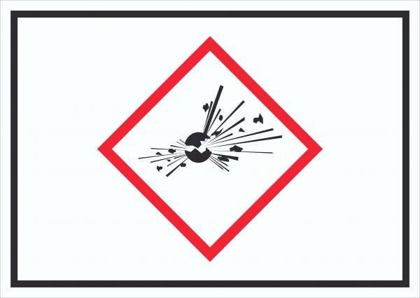 Schild Instabile explosive Stoffe Symbol Explosion