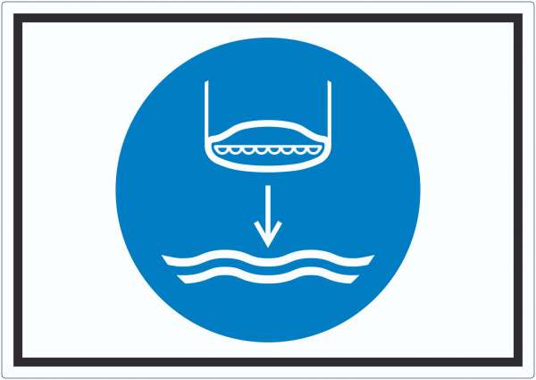 Rettungsboot fieren beim Aussetzvorgang Symbol Aufkleber