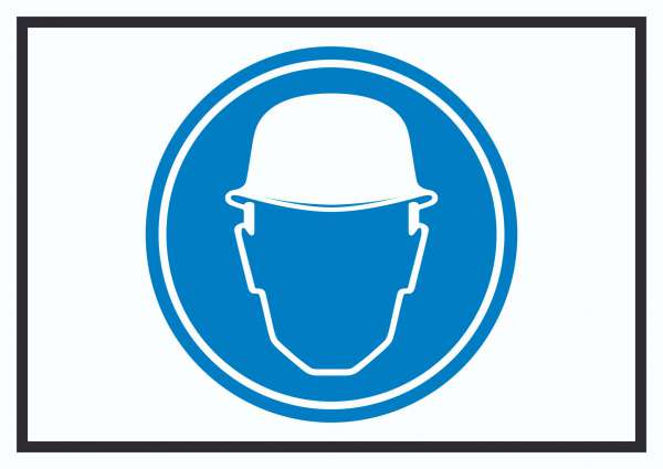 Schutzhelm tragen Symbol Schild