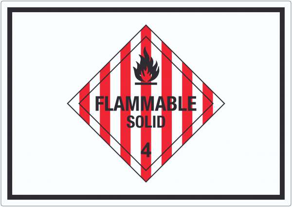 Aufkleber Entzündbare feste Stoffe Symbol Flammable Solid