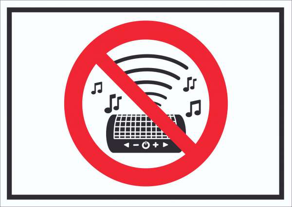 Schild Laute Musik verboten Symbol