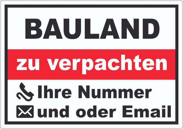 Bauland zu verpachten Aufkleber