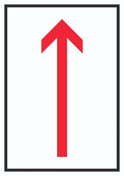 Richtungspfeil hoch Schild hochkant rot weiss schwarz Pfeil