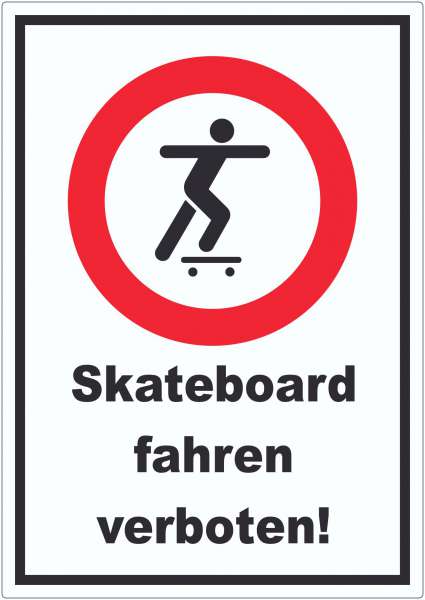 Skateboard fahren verboten Aufkleber
