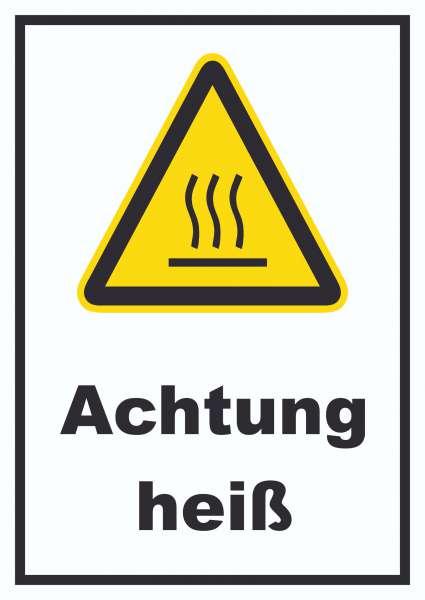 Achtung heiß Schild