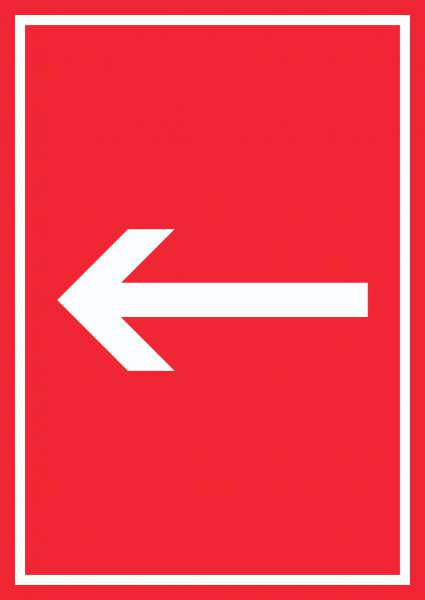 Richtungspfeil links Schild hochkant weiss rot Pfeil