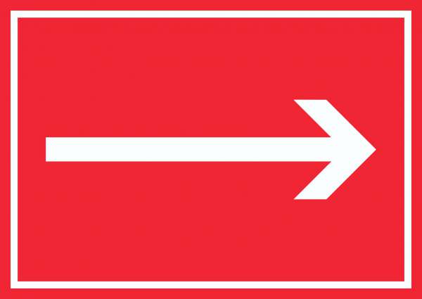 Richtungspfeil rechts Schild waagerecht weiss rot Pfeil
