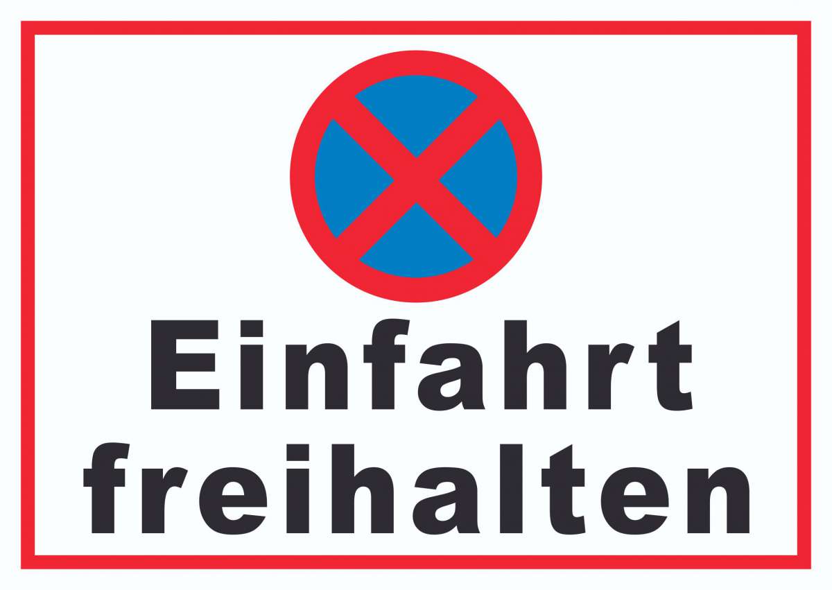 Parken verboten Einfahrt freihalten waagerecht Schild HBDruck Schilder, Textildruck