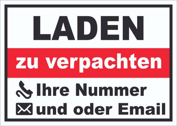 Laden zu verpachten Schild