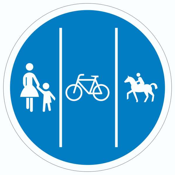 Aufkleber Kreis Getrennter Geh-, Rad- und Reitweg Symbol