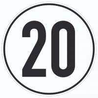 20km/h Geschwindigkeit Aufkleber Kreis 20km/h Geschwindigkeit Aufkleber Kreis
