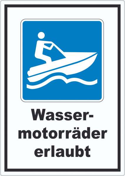 Jetski fahren erlaubt Symbol und Text Aufkleber