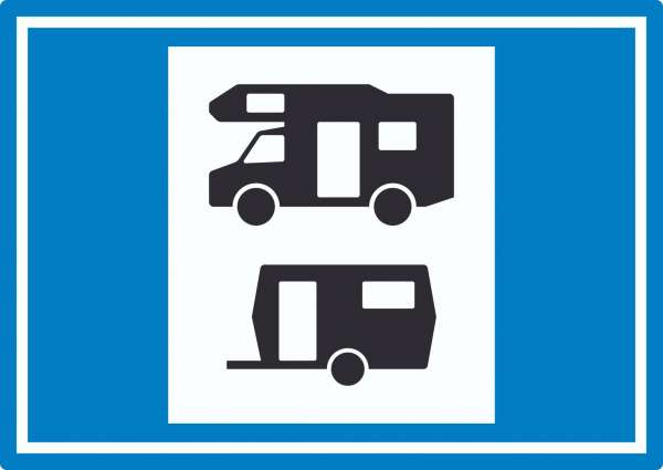 Wohnmobil- und Wohnwagenplatz Symbol Aufkleber