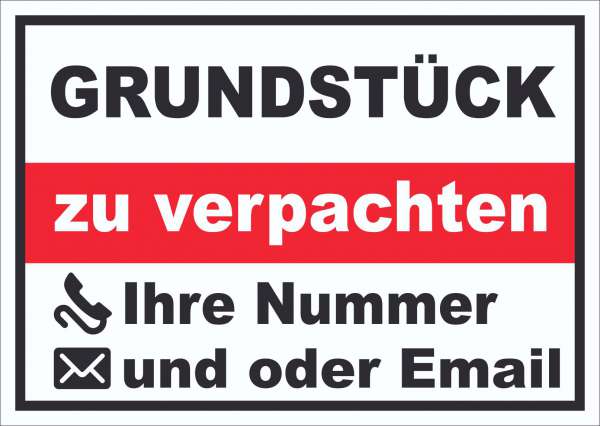 Grundstück zu verpachten Schild