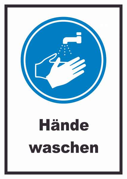 Hände waschen Schild