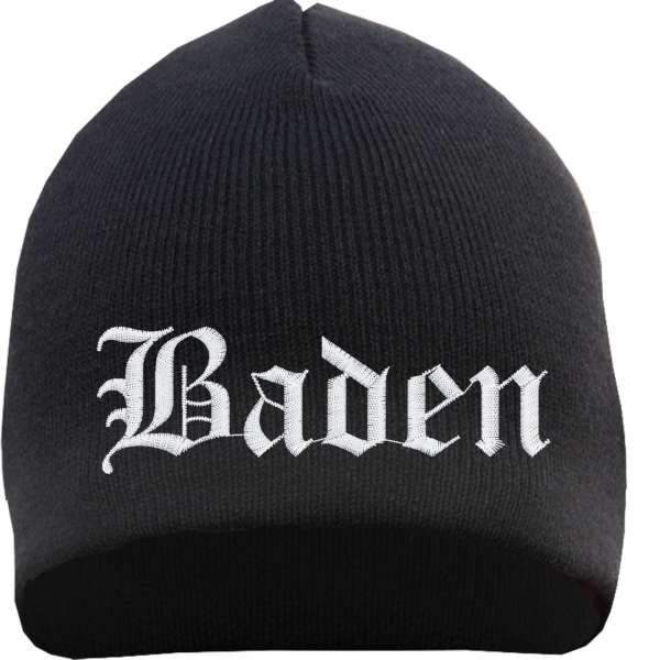 Baden Beanie Mütze - Altdeutsch - Bestickt - Strickmütze Wintermütze