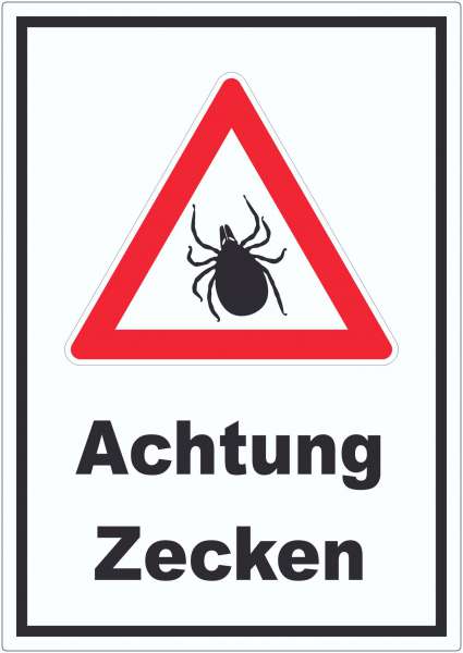 Achtung Zecken Aufkleber