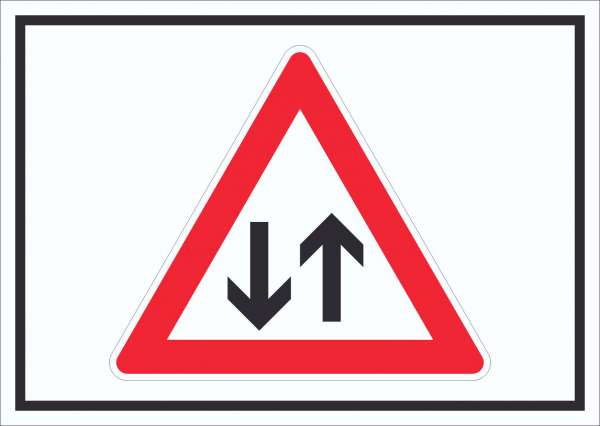 Schild Achtung Gegenverkehr Symbol