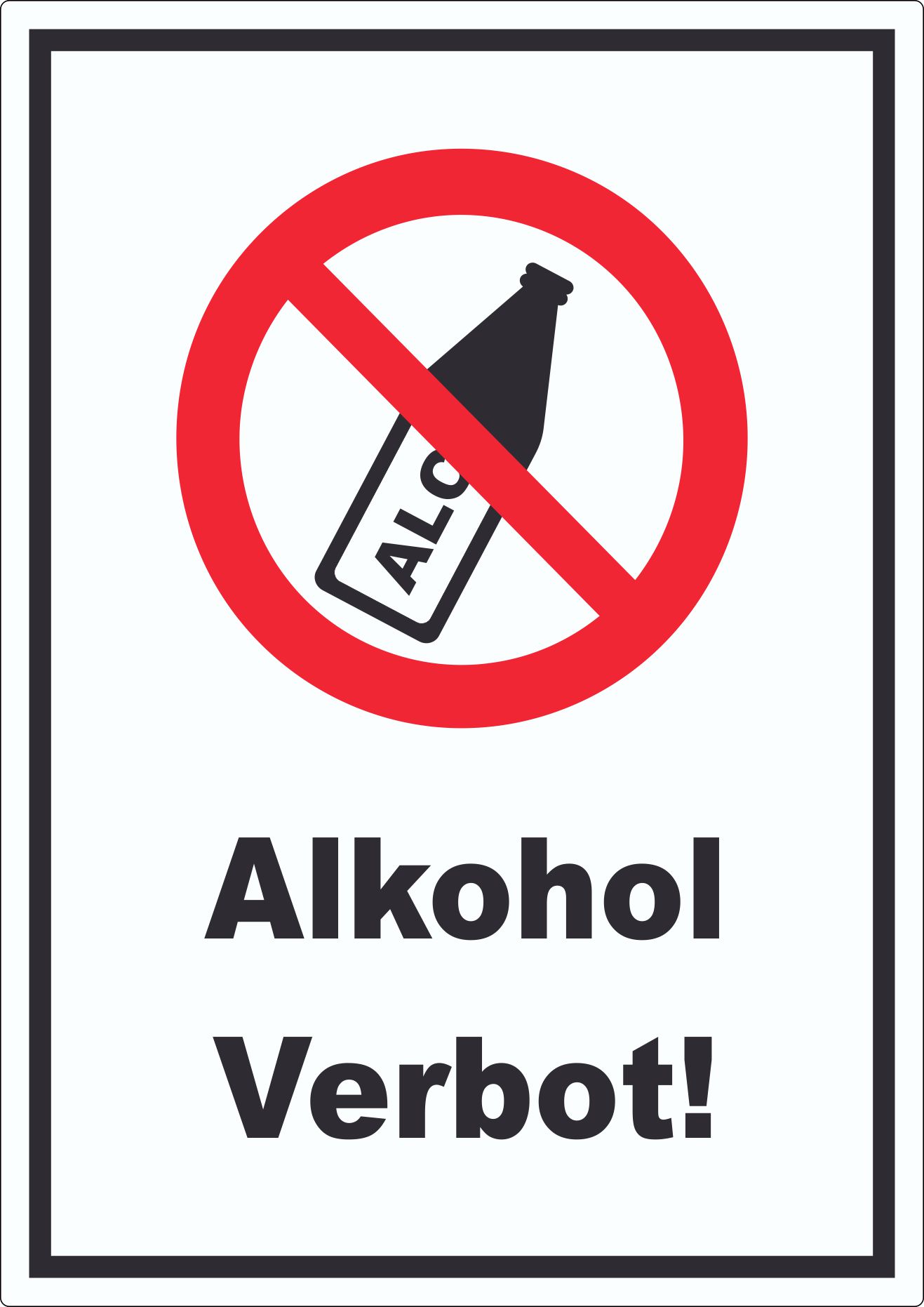 Alkohol verbot Aufkleber Kreis Ø75mm 