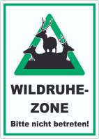 Wildruhezone Hirsche Schild Wildruhezone Hirsche Schild