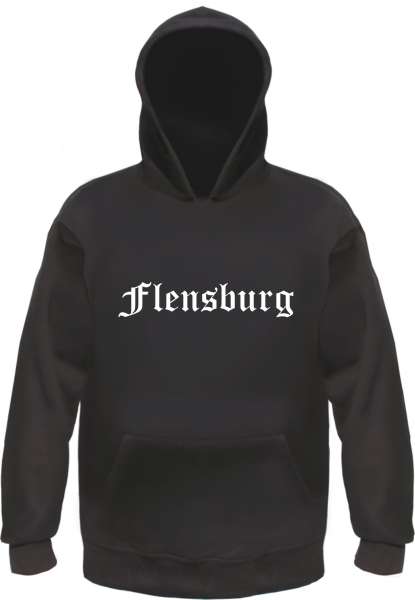 Flensburg Kapuzensweatshirt - Altdeutsch bedruckt - Hoodie Kapuzenpullover