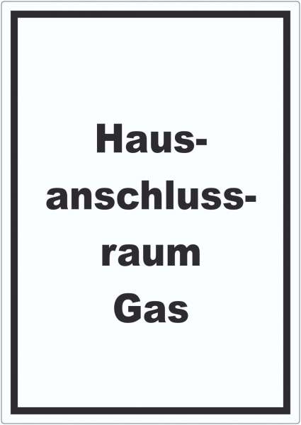 Hausanschlussraum Gas Aufkleber mit Text HAR hochkant