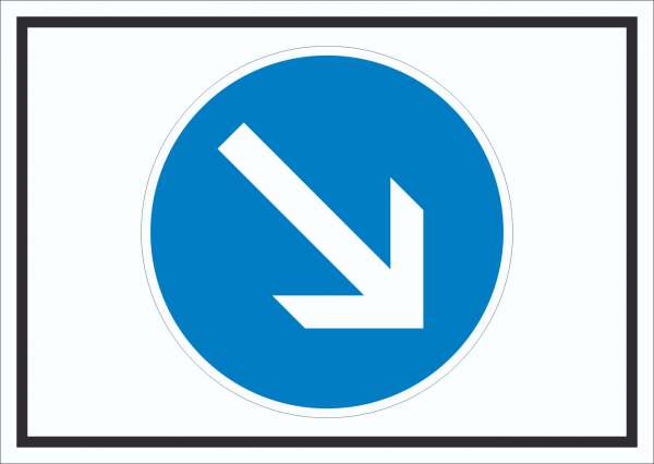 Schild Vorgeschriebene Vorbeifahrt rechts Symbol