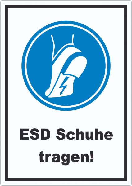 ESD Schuhe tragen Aufkleber Fußschutz gegen elektrostatische Aufladung