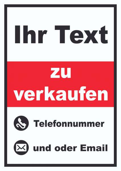 Wunschtext zu verkaufen Hochkant