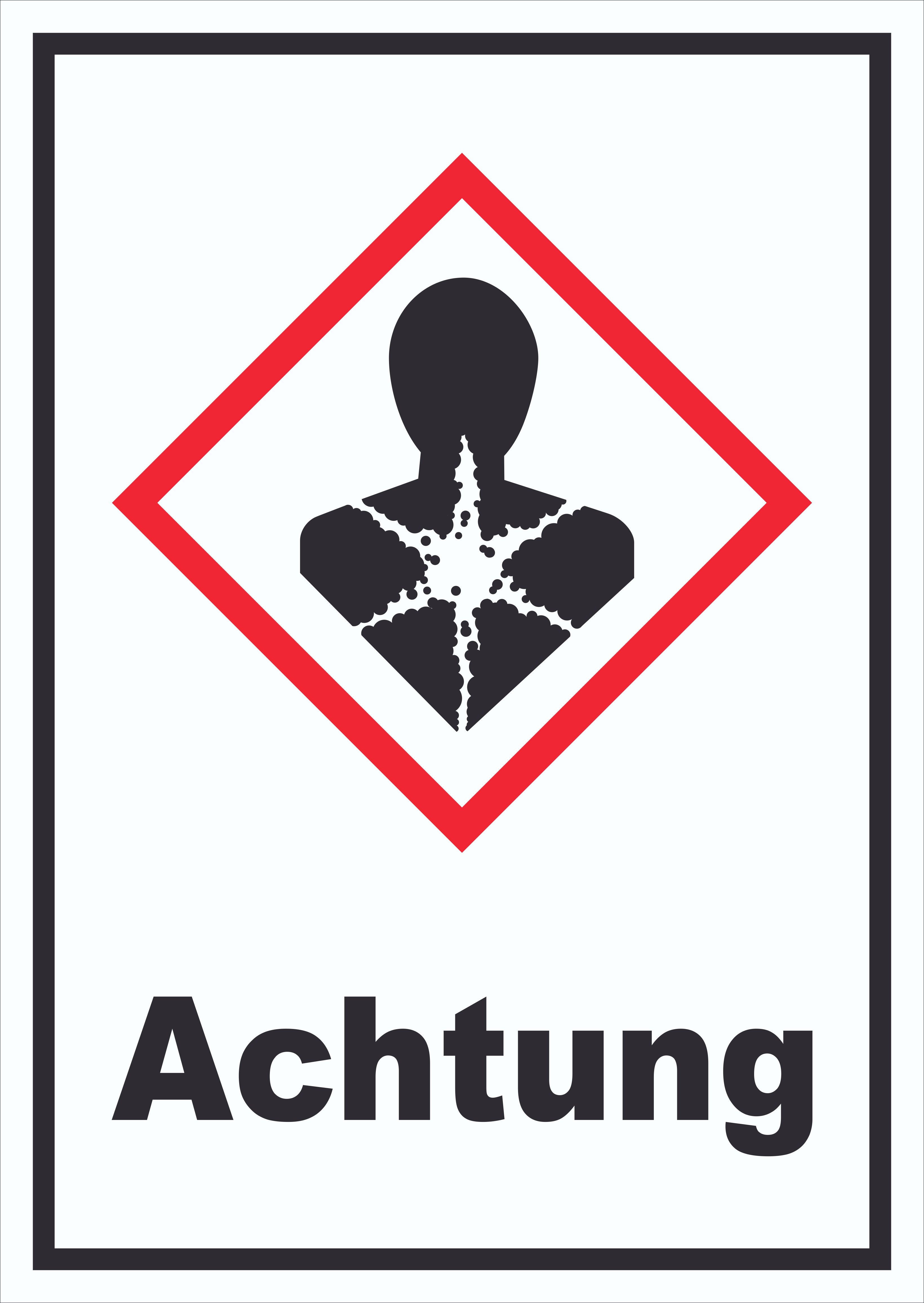 Achtung Zeichen Weiss Symbol Schild  HB-Druck Schilder, Textildruck &  Stickerei Onlineshop