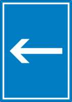 Richtungspfeil links Aufkleber hochkant weiss blau Pfeil Richtungspfeil links Aufkleber hochkant weiss blau Pfeil