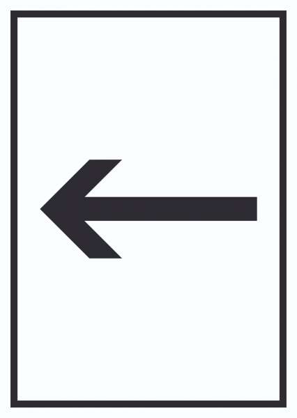 Richtungspfeil links Schild hochkant schwarz weiss Pfeil