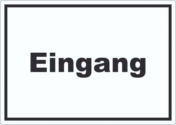 Eingang Aufkleber mit Text Zugang Eintritt waagerecht