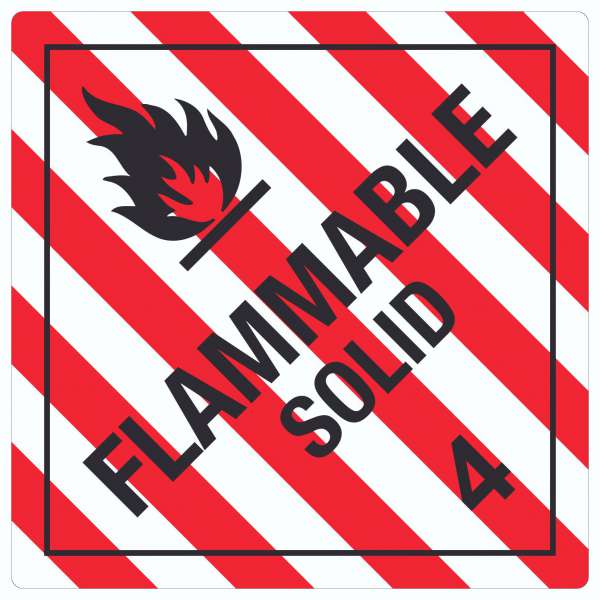 Aufkleber Quadrat Entzündbare feste Stoffe Symbol Flammable Solid