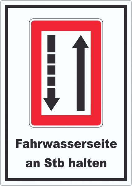 Fahrwasserseite an Steuerbordbord halten Symbol und Text Aufkleber