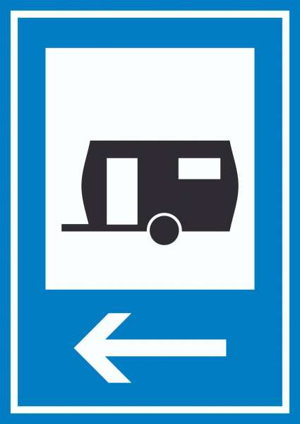 Wohnwagen links Schild