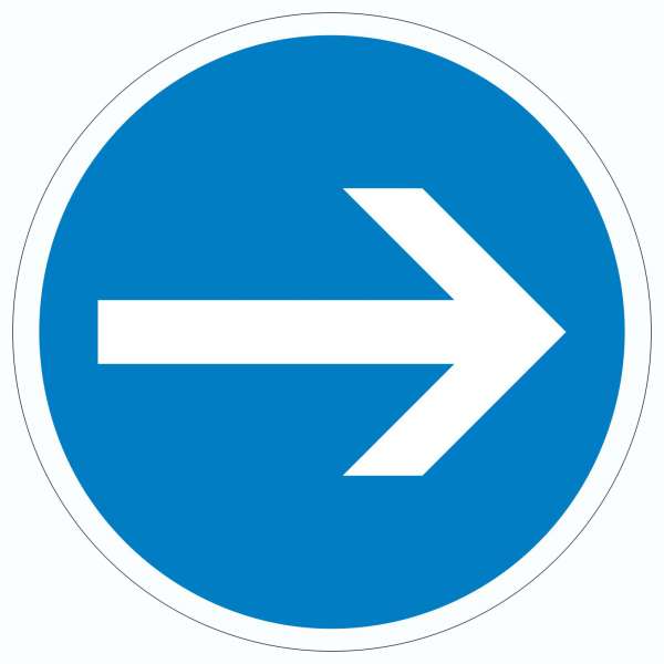 Aufkleber Kreis Fahrtrichtung hier rechts Symbol
