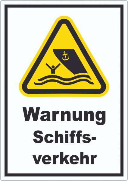 Aufkleber Warnung Schiffsverkehr