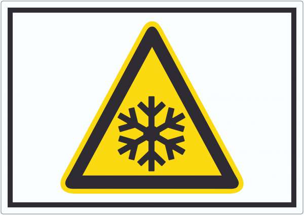 Achtung Kälte Symbol Aufkleber