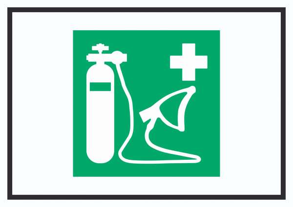 Sauerstoffgerät Symbol Schild